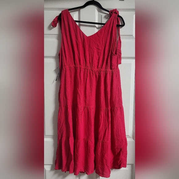 New York & Company Pink Mini Sundress with Tiered Ruffles for Casual Wear - Picture 6 of 6